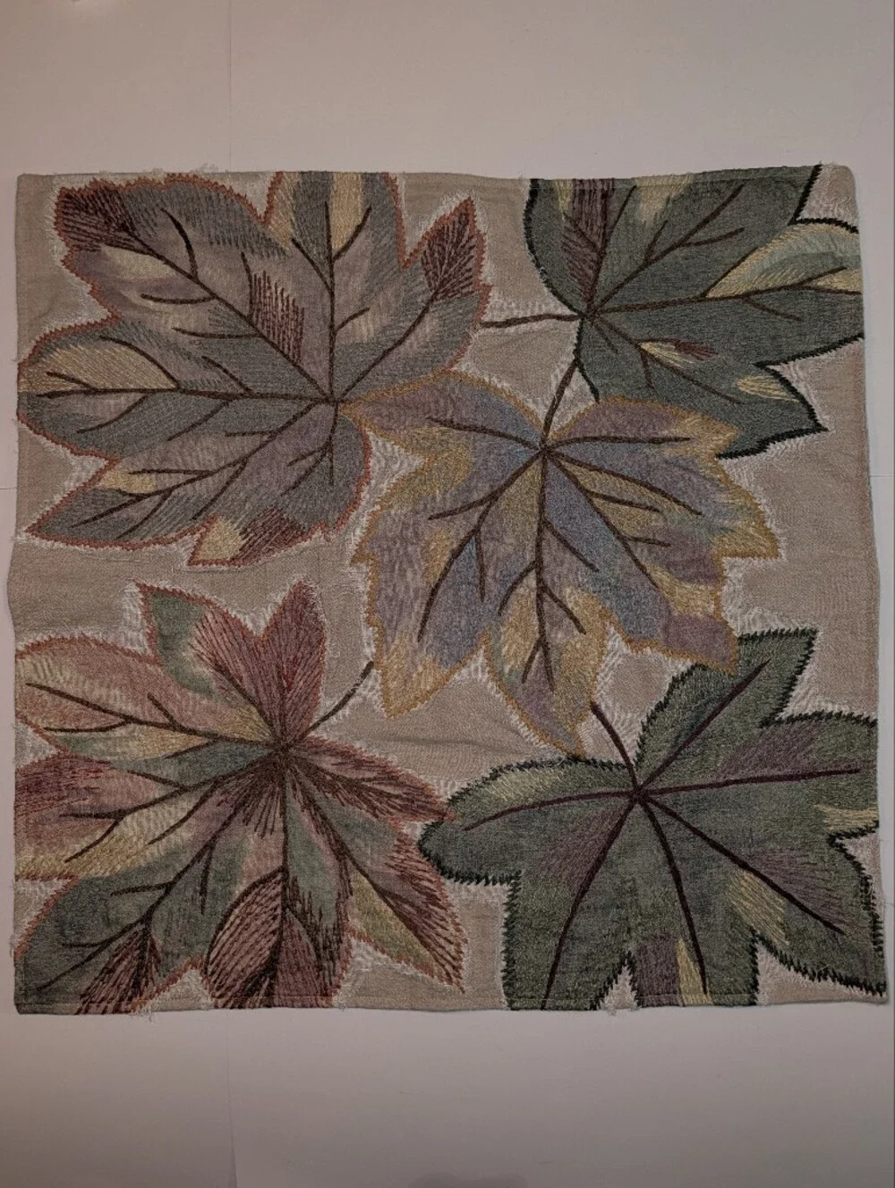 Pottery Barn Fall Leaves Embroidered Applique 24